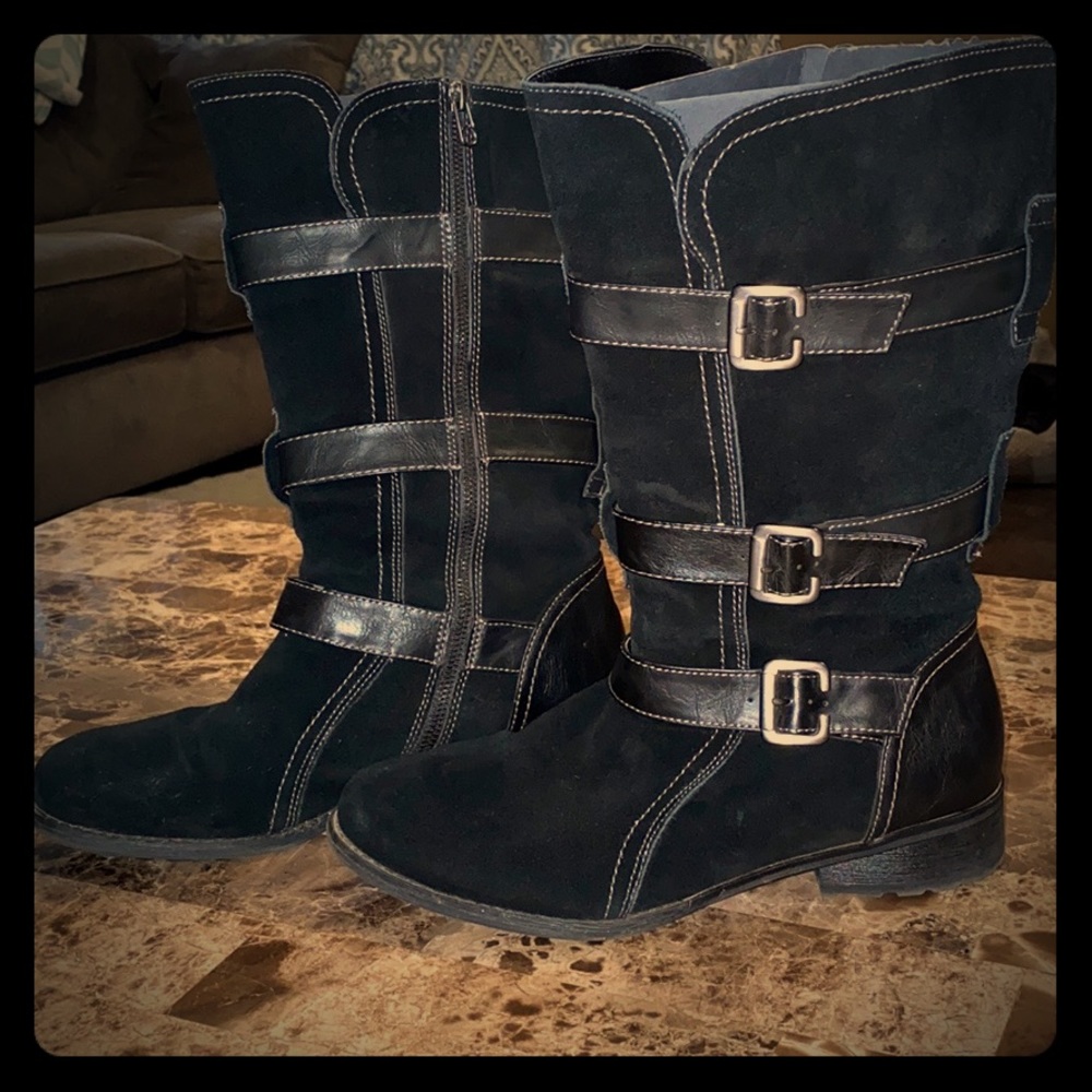 Eddie Bauer Black Suede Boots